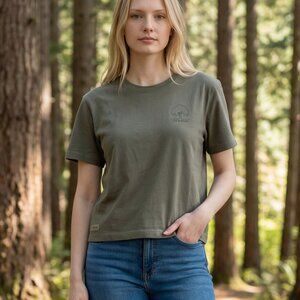 W's Life is Good Short Sleeve Crusher Boxy Tee Trees of the United States